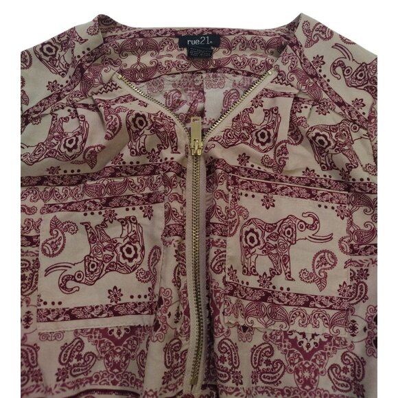 Rue21 Boho Chic Paisley Print Dress With Zipper & Cinched Waist Size S Polyester - Picture 4 of 9